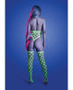 Cargue la imagen en el visor de la galería, Teddy y medias de red Adrenaline, verde neón, con pedrería de strass y diamantes