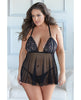 Ladda bilden i Galleri Viewer, Allure Juliette Open Cup Babydoll w/Open G-String Black 2X/3X