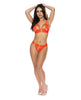 Cargue la imagen en el visor de la galería, Strap-Tease Bra & Crotchless Panty Neon Orange S/M