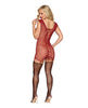 Load image into Gallery viewer, Seamless Chemise w/Rhinestone Accents & Mini Suspender Clips - Ox Blood O/S