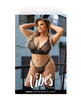 Încărcați imaginea în vizualizatorul Galerie, Vibes Baddie Glitter Mesh Long Line Bralette & Thong Black QN