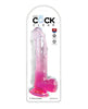 Cargue la imagen en el visor de la galería, King Cock Clear 9" Cock w/Balls - Pink