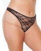Bild in den Galerie-Viewer laden, Stretch-Spitzen-High-Leg-String Schwarz OS/XL