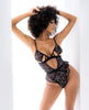 Încărcați imaginea în vizualizatorul Galerie, Embroidered Peek a Boo Bodysuit Black L/XL
