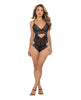 Load image into Gallery viewer, Pride Lace Teddy w/Rainbow Side Straps Black L/XL