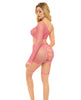 Cargue la imagen en el visor de la galería, Pink Lipstick Right Thru Me Fishnet Top, Garter Skirt & G-String Neon Pink O/S