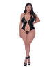 Load image into Gallery viewer, Lust Aura Crotchless Open Back Teddy Black QN