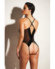 Carica l'immagine nel visualizzatore Galleria, FETISH Finesse Soft Cup Vinyl & Mesh Teddy w/Barbell Black L/XL