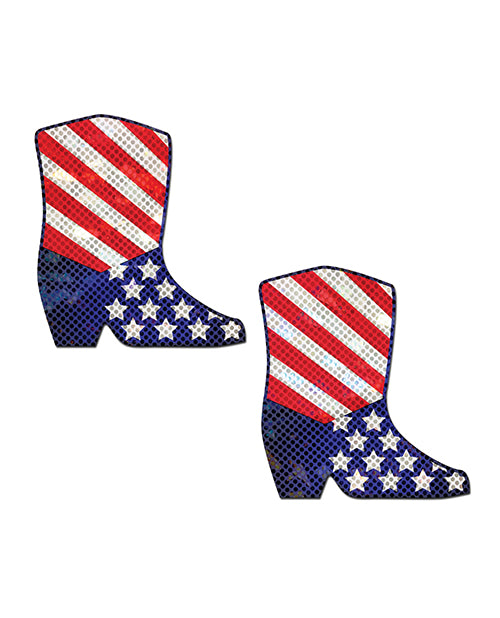 Ladda bilden i Galleri Viewer, Pastease Premium Sparkling Stars & Strips USA Cowboy Boot - Red/White/Blue O/S