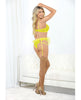 Lataa kuva gallerian katseluohjelmaan, Neon Lace Underwire Bra w/Double Tulle Garter Skirt & Double Elastic Panty Neon Lime LG