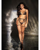 Załaduj obraz do przeglądarki galerii, Mesh Top w/Adjustable Coverage, Garter Belt & Thong Black L/XL