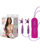 Bild in den Galerie-Viewer laden, Lux Fetish Vibrating Nipple Clamps w/Wired Remote Control - Pink/Purple