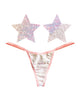 Load image into Gallery viewer, Neva Nude Naughty Knix Princess Bride Flip Sequin G-String & Pasties - Pink/White O/S