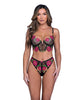 Afbeelding laden in Galerijviewer, Peony Paradise Underwire Bralette & G-String - Black SM