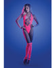 Carica l'immagine nel visualizzatore Galleria, Glow Black Light Reactive Rhinestone Teddy With Gloves Neon Pink One Size