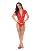 Afbeelding laden in Galerijviewer, Ooh La Lace Cap Sleeve Basque & Tanga Panty Red S/M