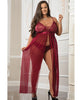Carica l'immagine nel visualizzatore Galleria, Empire Waist Laced Sheer Long Dress & Panty Mulled Wine QN
