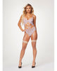 Load image into Gallery viewer, Sheer Mesh & Lace Demi Cup Teddy Lavender LG