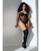 Ladda bilden i Galleri Viewer, Mesh Bodysuit w/Gold Chain Detail Black 3X/4X