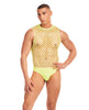 Załaduj obraz do przeglądarki galerii, Rainbow Party Full Effect Large Mesh Unitard 2 pc Set w/Thong - Yellow S/M