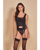 Afbeelding laden in Galerijviewer, Treacherous Garter Bustier & Panty Black O/S