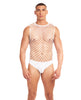 Bild in den Galerie-Viewer laden, Rainbow Party Full Effect Large Mesh Unitard 2 pc Set w/Thong - White S/M