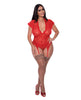 Carica l'immagine nel visualizzatore Galleria, Ooh La Lace Cap Sleeve Basque & Tanga Panty Red QN