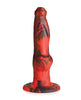 Indlæs billede i gallerifremviser, Creature Cocks Helvulv Stødende & Vibrerende Silikone Dildo - Sort/Rød