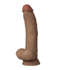 Load image into Gallery viewer, Shaft Flexskin Liquid Silicone 9.5" Vibrating Curved Dong w/Balls - Oak