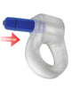Indlæs billede i gallerifremviser, Hunky Junk Revring Cock Ring w/Vibe - Clear w/Blue Vibe