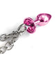 Load image into Gallery viewer, Nixie Metal Butt Plug w/Inlaid Jewel & Fur Cuff Set - Pink Metallic