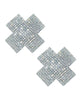Bild in den Galerie-Viewer laden, Neva Nude Cross Crystal Jewel Reusable Silicone Nipple Pasties - Clear O/S