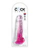 Carica l'immagine nel visualizzatore Galleria, King Cock Pene Trasparente 8" con Testicoli - Rosa