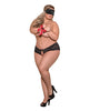 Afbeelding laden in Galerijviewer, Love & Bondage Split Back Lace Booty Short, Blindfold & Wrist Ties Black QN