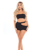 Load image into Gallery viewer, Pink Lipstick Femme Seamless Bandeau & Skirt Black O/S