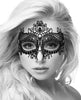 Lataa kuva gallerian katseluohjelmaan, Shots Ouch Black & White Lace Eye Mask - Queen Black