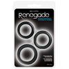 Cargue la imagen en el visor de la galería, Renegade Diversity Rings Black Pack Of Three Silicone Rings Set