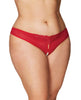 Cargue la imagen en el visor de la galería, Tanga sin entrepierna con perlas rojo 1X/2X