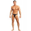 Load image into Gallery viewer, Male Power Satin Bong Thong Black Size Small Medium