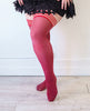 Încărcați imaginea în vizualizatorul Galerie, Kixies Holly Sparkle Cranberry Thigh High Size C Tights