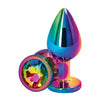 Load image into Gallery viewer, Rear Assets Multicolor Medium Rainbow Anal Toy Aluminum Chrome Plated Lightweight Body Safe With All Lubricants