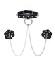 Încărcați imaginea în vizualizatorul Galerie, Neva Nude Burlesque Slave 4 U Chain Neck Choker Leather Reusable Silicone Pasties - Black O/S