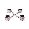Cargue la imagen en el visor de la galería, Spartacus Faux Leather Wrist & Ankle Restraints w/Hog Tie - Pink