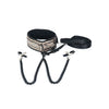 Cargue la imagen en el visor de la galería, Spartacus Faux Leather Collar & Leash w/Black Nipple Clamps - Gold
