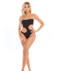 Φόρτωση εικόνας στο πρόγραμμα προβολής Gallery, Pink Lipstick Fatale Cutout Bodysuit Black O/S