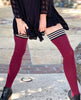 Załaduj obraz do przeglądarki galerii, Kixies Heather Opaque Thigh High Cranberry A