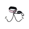 Charger l'image dans la visionneuse de la galerie, Spartacus Faux Leather Collar & Leash w/Black Nipple Clamps - Pink