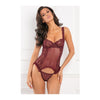 Load image into Gallery viewer, Rene Rofe Grand Finale 2pc Ruffle Teddy Burgundy S/M