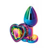 Load image into Gallery viewer, Rear Assets Multicolor Heart Small Rainbow Aluminum Anal Toy For Sensual Play Safe Lightweight