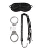 Load image into Gallery viewer, Fetish Fantasy Lover's Kit With Leather Whip Handcuffs And Satin Love Mask
